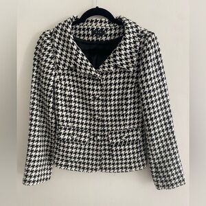 S&D Black & White Houndstooth Tailored Blazer